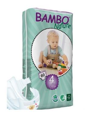 Fraldas Bambo Nature Eco-descartveis Maxi 7-18kg (60 unidades)